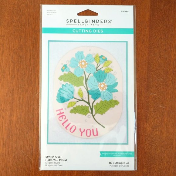 Spellbinders Cutting Dies Stylish Oval Hello You Floral - Picture 1 of 2